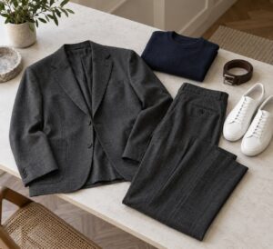 how to wear sneakers with a suit