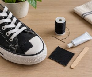 how to repair a hole in the toe of a sneaker