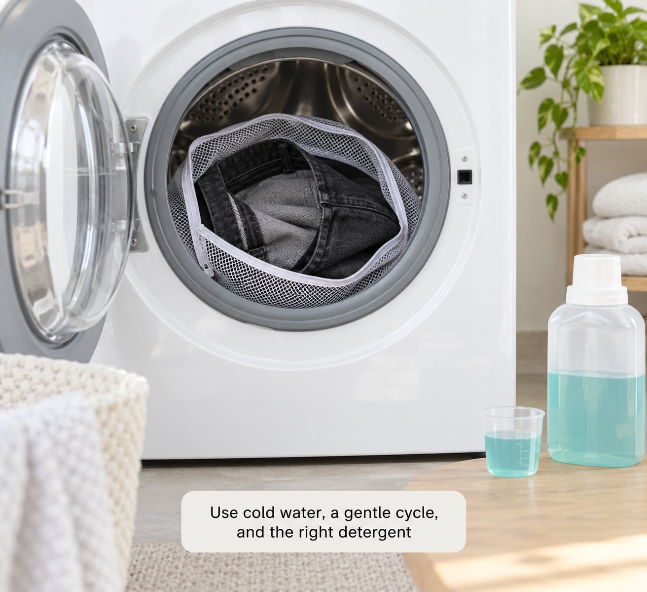 Use cold water, a gentle cycle, and the right detergent