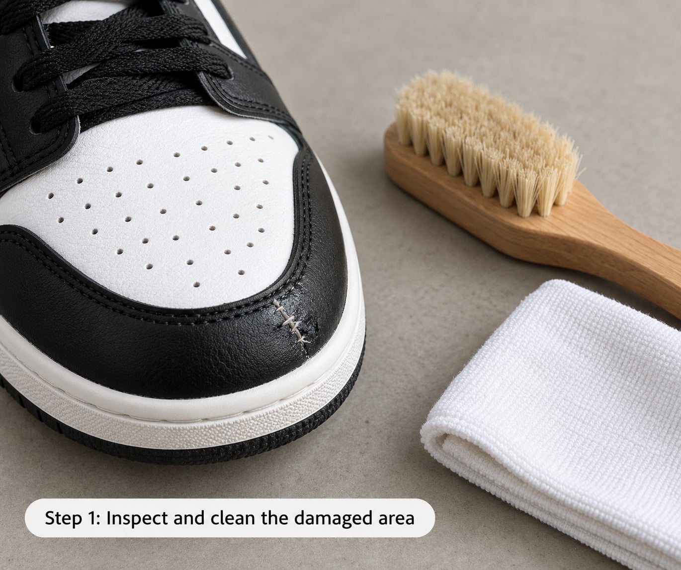 Step 1: Inspect and clean the damaged area